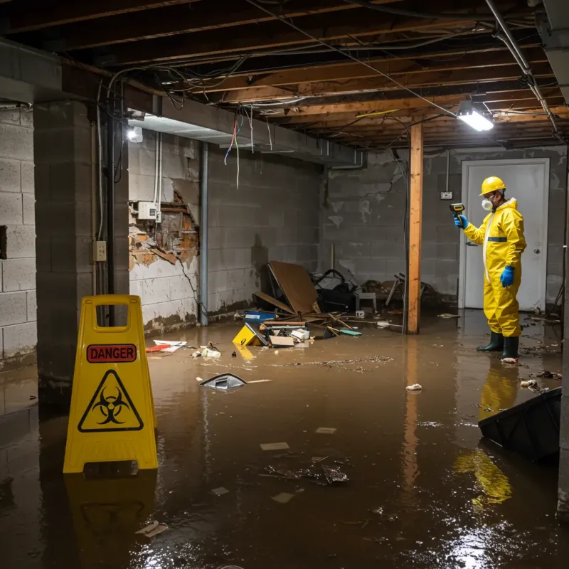 Flooded Basement Electrical Hazard in Barton County, MO Property